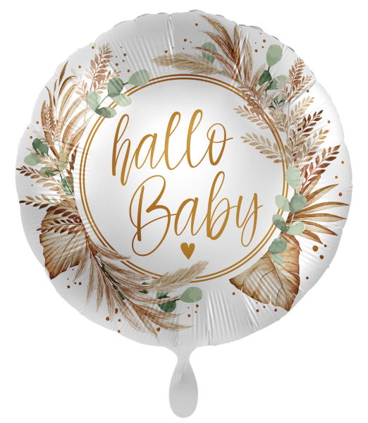 Folienballon - Hallo Baby, Botanic - ø 43cm
